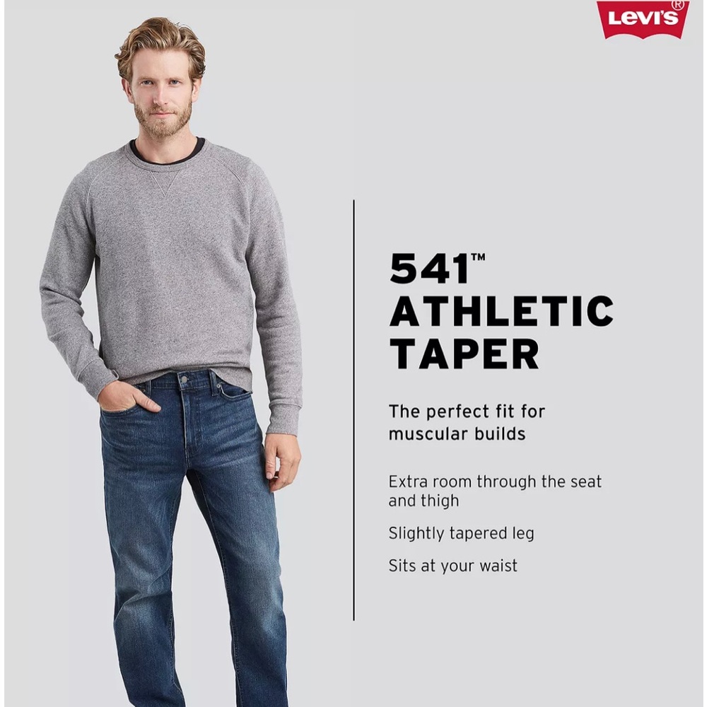 Levi’s Men's 541™ Athletic Taper Fit Stretch Jeans 42W x 30L - NWT - PERFECT